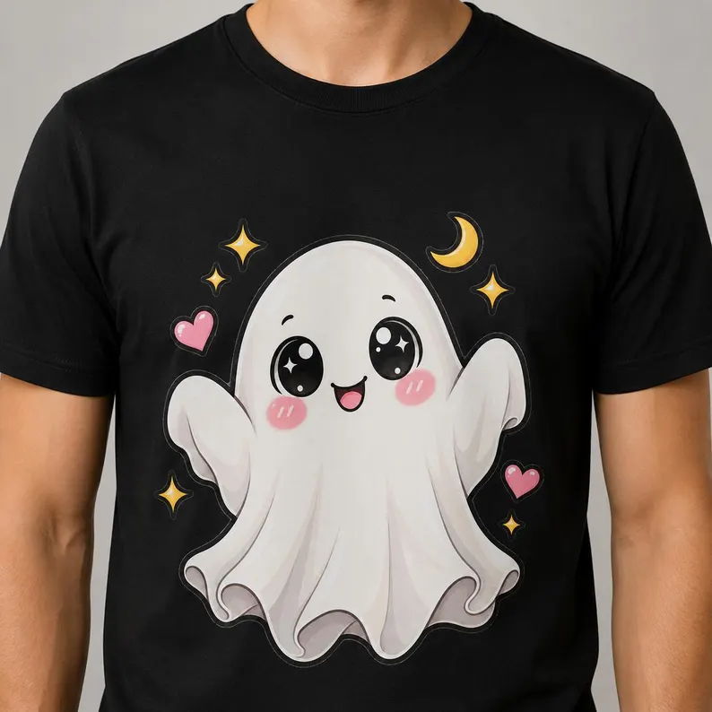 Ghost T Shirt – Cute Ghost Halloween Shirt with Kawaii Pastel Graphic
