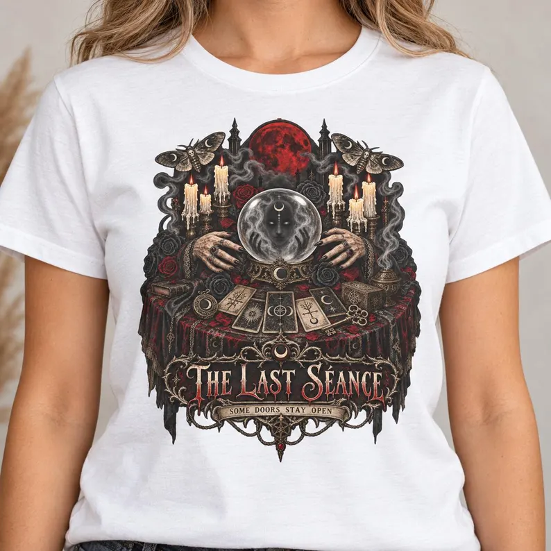 The Last Séance Tarot Shirt – Gothic Crystal Ball Graphic Tee