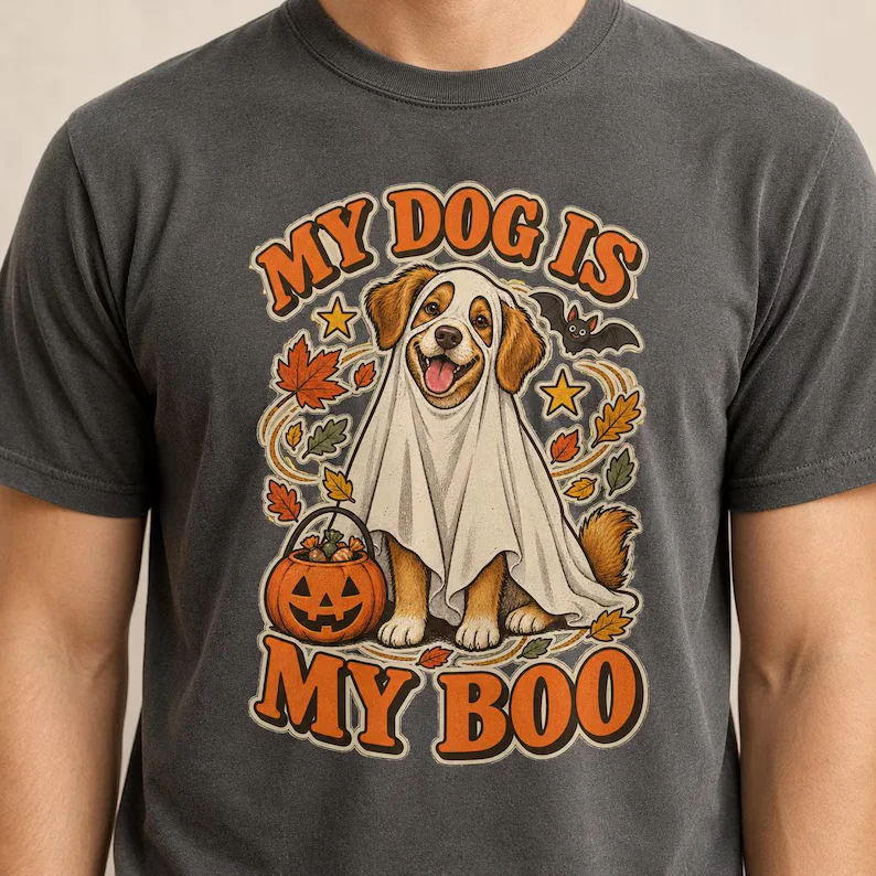 Dog Halloween Shirt – My Dog Is My Boo Beagle Ghost Tee