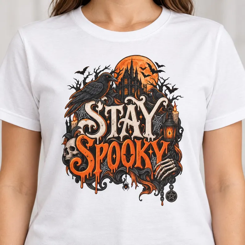 Stay Spooky Shirt – Raven Haunted House Halloween Tee