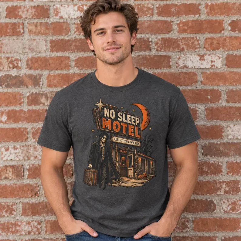 No Sleep Motel Horror Shirt – Vintage Haunted Motel Tee