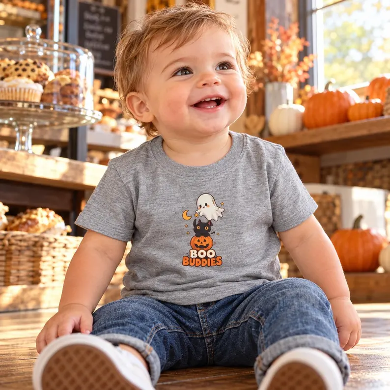 Boo Buddies Toddler Halloween Shirt – Cute Ghost and Pumpkin Tee