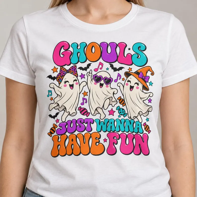 Ghouls Just Wanna Have Fun Shirt – Dancing Ghost Halloween Tee