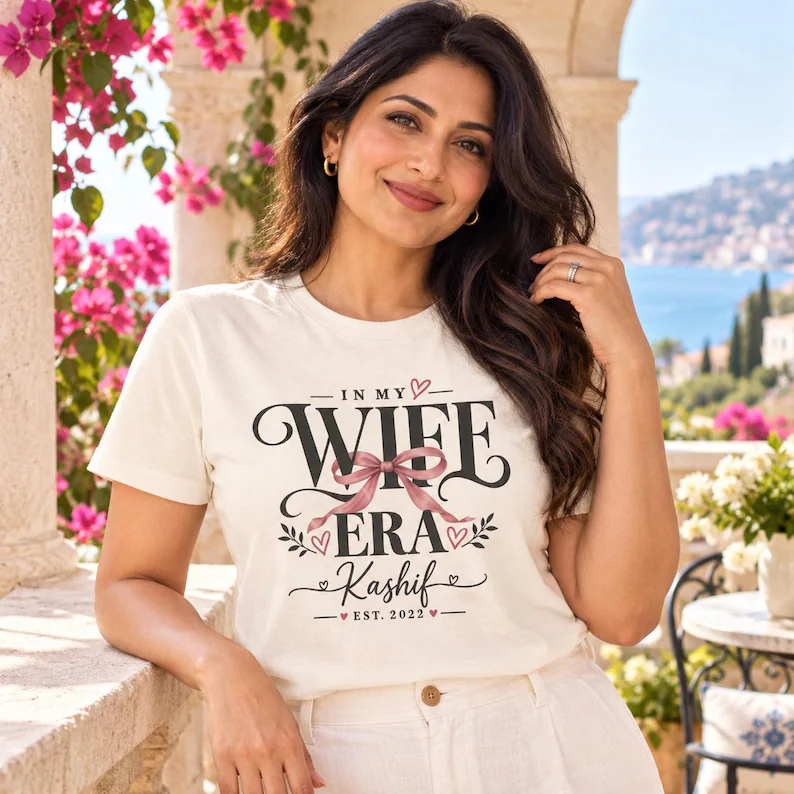 In My Wife Era Shirt – Personalized Name and Year Bow Tee