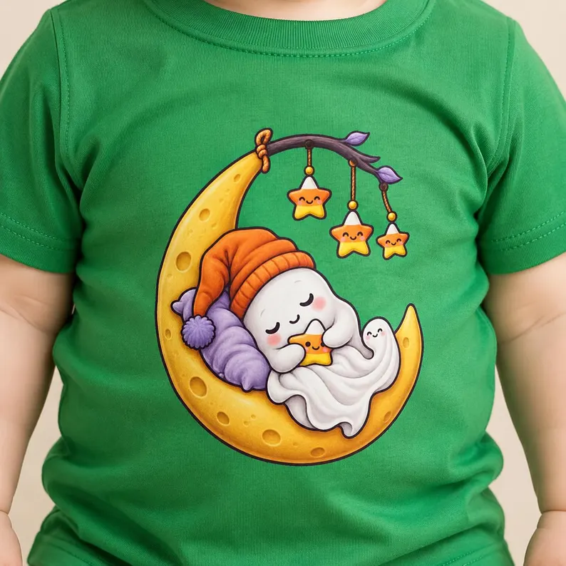 Sleeping Santa Baby Shirt – Christmas Moon Infant Tee